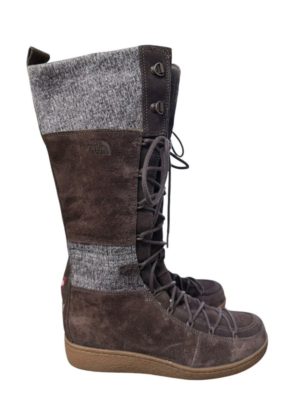 The North Face Women's Size 9.5 Alana Mid Knit Cuff Suede Winter Boots Brown
